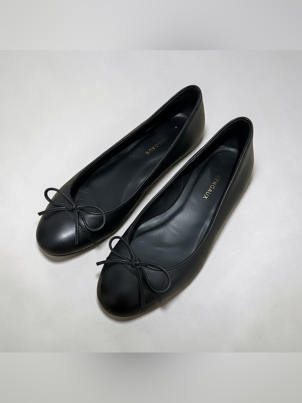 • Margaux • Black Ballet Flats with Bow - Women's Classic Slip-On